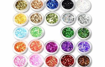 Generic 24Box Nail Art Decoration Glitter Paillette Dust Powder