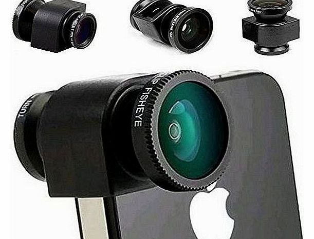 Generic 3 in 1 Quick Connect Fish Eye Wide Angel Micro Camera Lens Kit For iPhone 5 5S by Cables and Gadgets