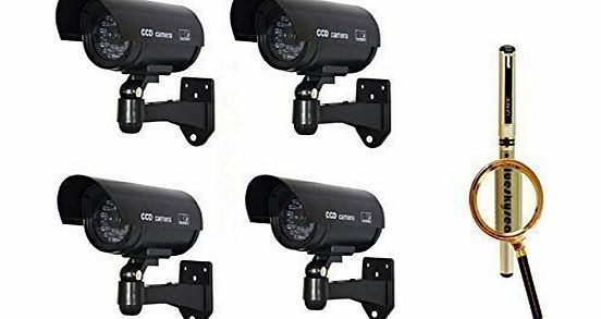 Generic 4xQuality Dummy Fake Outdoor Indoor CCTV Security Camera Blinking W/led Nightcam