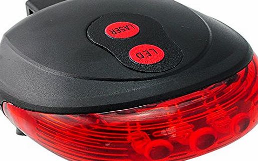 Generic 5 LED 2 Laser Bicycle Bike Rear Tail Light Flashing Safety Warning Lamp