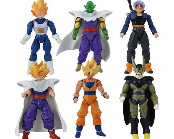 Generic 6x Anime Dragon Ball Characters With Changeable Faces 13cm-17cm