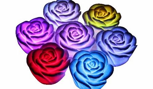 Generic 7 Color Changing Rose Flower Led Light Night Candle Lamp Romantic