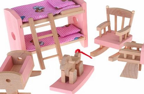 Generic Adorable Wooden Dollhouse Funiture Kids Room Set Toy