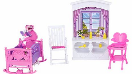 Baby Nursery Room Furniture Play Set for Dolls of 11 1/2 Inches---Multicolor