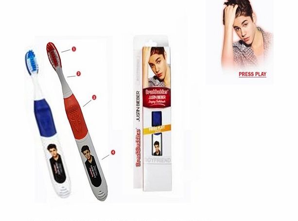 Generic BrushBuddies Justin bieber Singing Boyfriend Red Blue Assorted Colour Dental Care Toothbrush