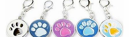 Cute Paw Print Shape Tag Accessory for Collars for Pets Dogs(Assorted Colors) , Light Blue