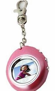 Digital Photo Frame 1.1 inch Oval Key Chain Pink