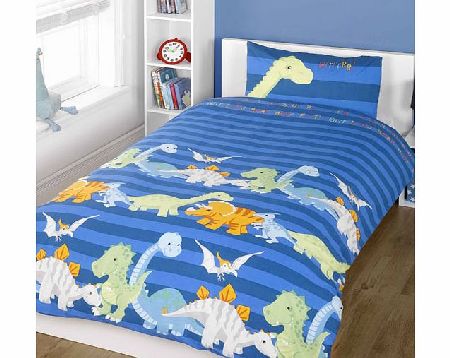 Generic Dinosaurs Blue Junior Duvet Cover and Pillowcase