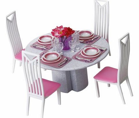 Dollhouse Dining Room Furniture Table+Chairs Play Set for 11 1/2`` Inches (29cm) Dolls