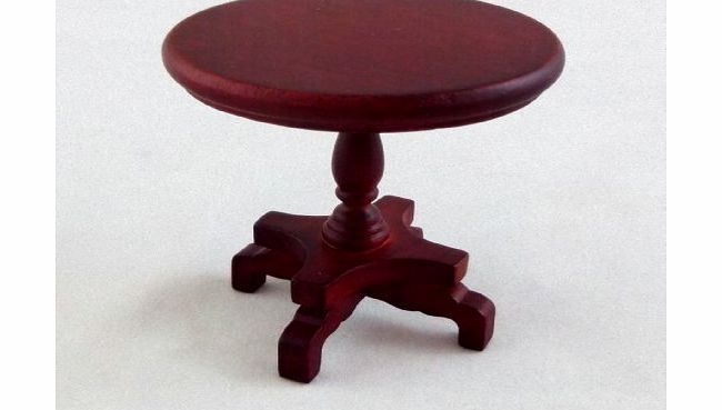Generic Dolls House Lounge Furniture Round Mahogany Pedestal Lamp Side Table