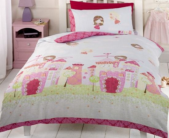 Generic Fairy Castle Double Duvet Cover and Pillowcase Set