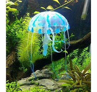Glowing Effect Artificial Jellyfish for Aquarium Fish Tank Ornament (Blue)