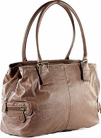 HandBags&Accessories Ladies Womens Handbag Designer Satchel Work Collage Shoulder 3 Compartments Bag (Nude Tan)
