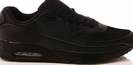 Generic LADIES WOMENS TRAINERS GYM FITNESS SPORTS RUNNING SIZE S2 All Black 7_uk