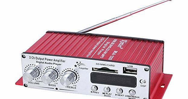 Generic MA-120 12V 2 Channel Mini Digital Audio Player USB/SD/MP3/FM Amplifier With Remote Control