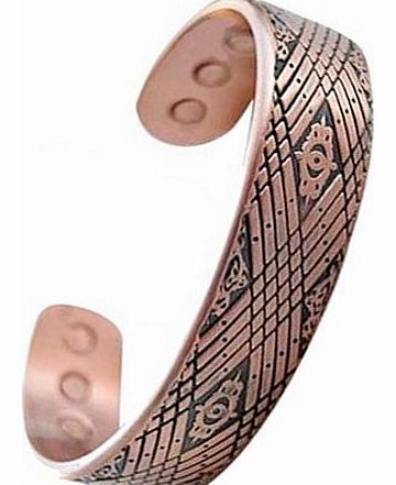 Generic Magnetic Copper Bracelet - Criss Cross Design Bangle