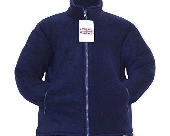 Generic MENS / LADIES THICK QUILTED PADDED WARM ANTI PILL FLEECE JACKET SIZES S-5XL (XXL, NAVY)