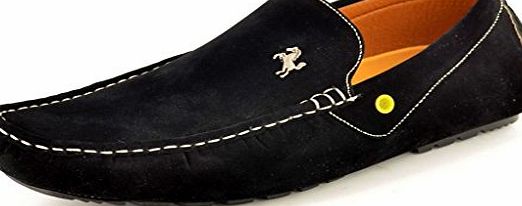Generic Mens Black Designer Inspired Faux Suede Casual Loafers Moccasins Shoes Size 6