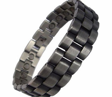 Generic Mens Chunky Link Magnetic Bracelets - Copper or Gunmetal (Gunmetal)