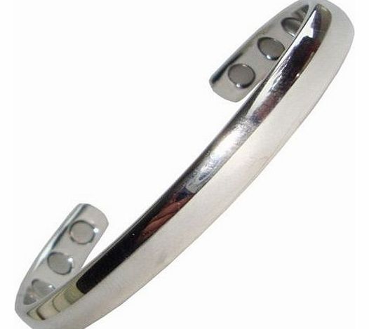 Generic Mens or Womens Plain Finish Magnetic Bracelets (Silver)
