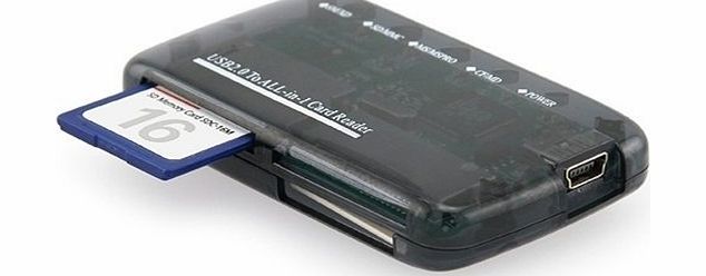 Mini All-In-1 Memory Card Reader Black Compatible With: Secure Digital: Minisd (With Adapter), Microsd/Transflash (With Adapter), Compact Flash: Cf I, Cf Ii, Cf Ultra Ii, Microdrive, Xd Pictur