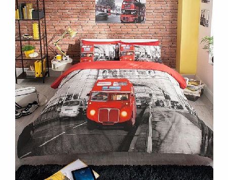 Generic Modern London Red Bus Single Duvet Cover Set