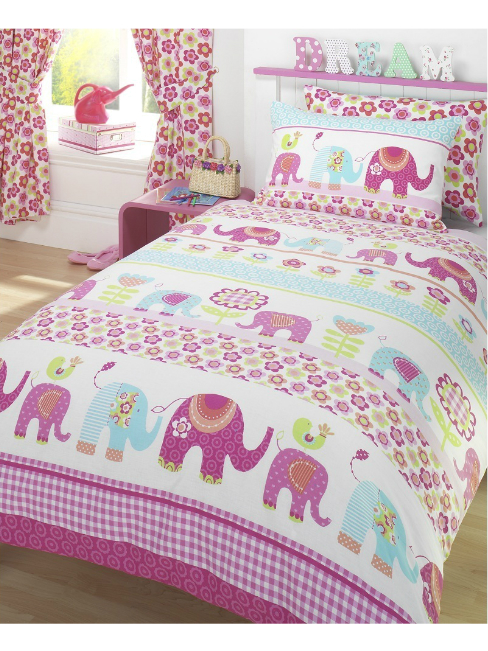 Nellie Elephant Double Duvet Cover and