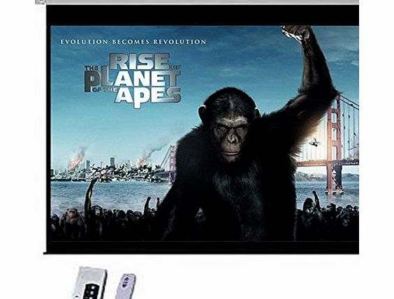 Generic New 100`` Electric HD Projection Screen Projector Home Cinema 16:9 Matt White