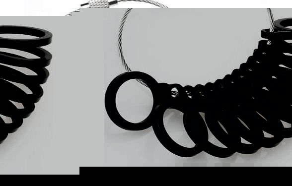 Generic Plastic UK Finger Sizer Ring Gauge L - W Black