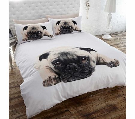 Generic Pug Single Duvet Cover and Pillowcase Set