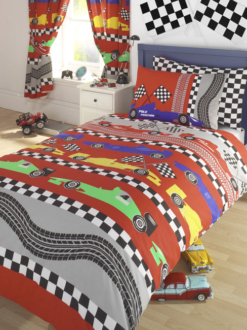 Generic Racing Cars Double Duvet Cover and Pillowcase Set