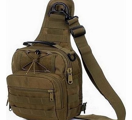 Generic tactical fly fishing pack camping equipment outdoor sport nylon wading chest pack crossbody sling single shoulder bag,men unisex (Yellow)