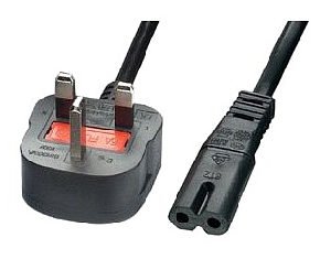 Generic UK 3 Pin Plug to Fig 8 Power Lead - 2m