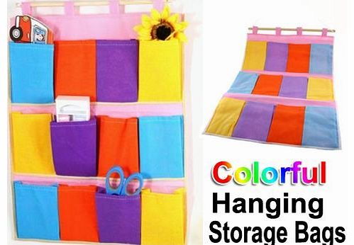 Generic Wall Door Cloth Colorful Hanging Storage Bags Case Pocket Home Organization
