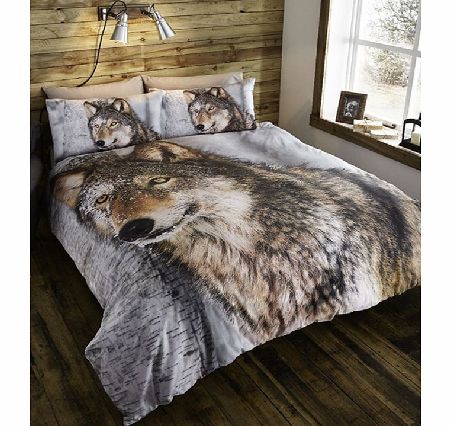 Generic Wolf Double Duvet Cover and Pillowcase Set