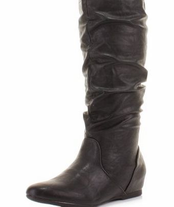 Generic Womens Slouch Knee Calf Rouch Leather Style Boots SIZE 4