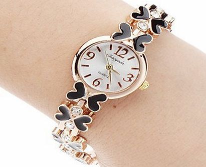 Geneva 3 Color Elegant Brand Women Ladiess Bracelet Dress Watch with Rose Gold Alloy 