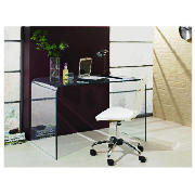 Glass Home Office Desk, Clear Glass