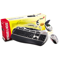 Genius Wireless Optical Office Kit (rechargeable wireless keyboard & mouse) Black & Silver