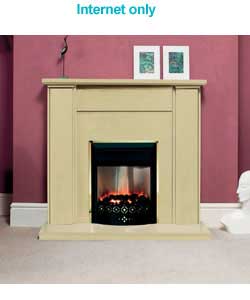 Marble and Brass Electric Fire Suite
