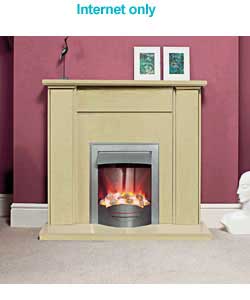 Genoa Marble and Chrome Electric Fire Suite