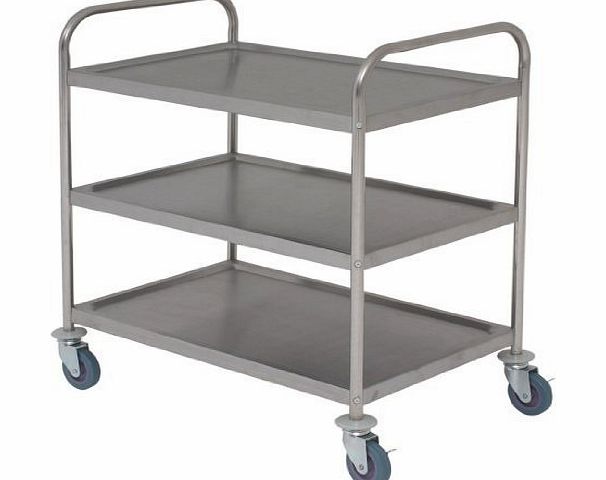 Genwear 3 tier stainless steel catering trolley 86 x 53 x 93cm