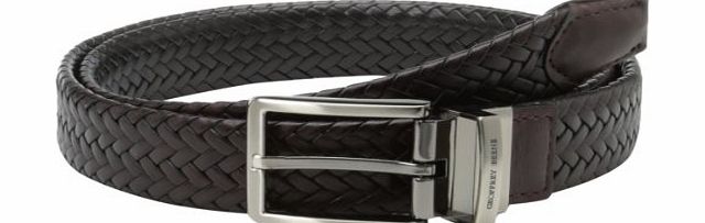 Geoffrey Beene Braided Reversible Belt w/ Gunmetal Buckle Size 40 (Brown/Black)