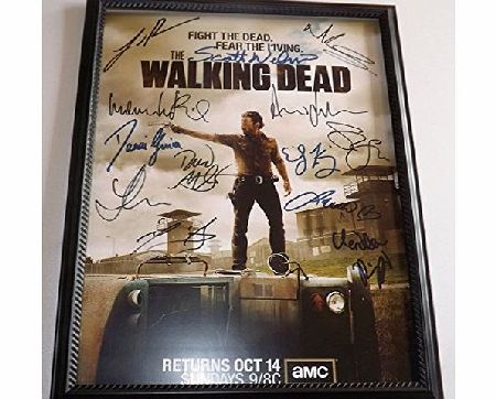 Geoffs Autographs THE WALKING DEAD CAST A4 FRAMED SIGNED AUTOGRAPH (PP) ,IN PERFECT MINT CONDITION