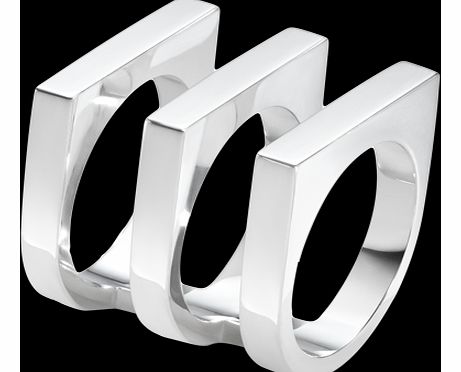 Georg Jensen Silver Three Row Aria Ring - Ring