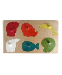 George Luck Wooden Shape Puzzle - Big Animals