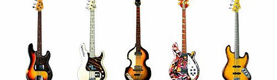 George Morgan Illustration Bass Guitars Greeting Card, DL size