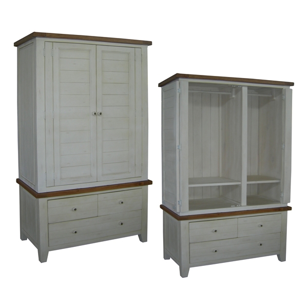georgia Painted Gents Wardrobe with 3 Drawers 2