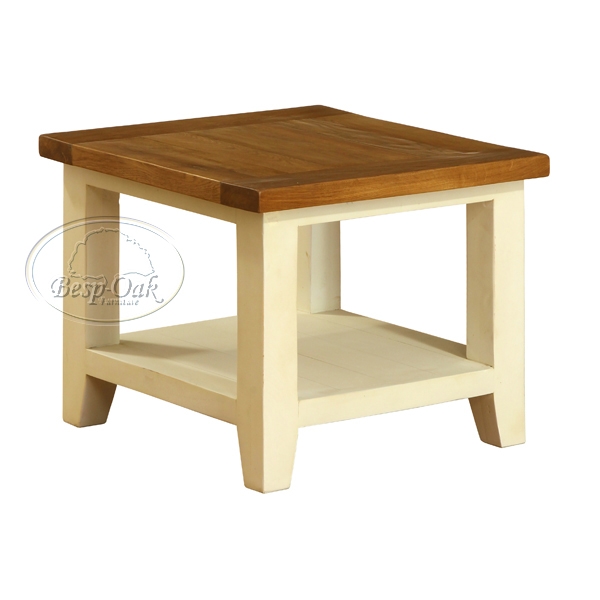 georgia Painted Square Coffee Table with Shelf