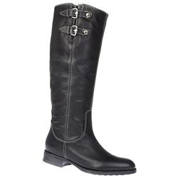 Geox Female Cruz Leather Upper Leather Lining Comfort Calf Knee Boots in Black